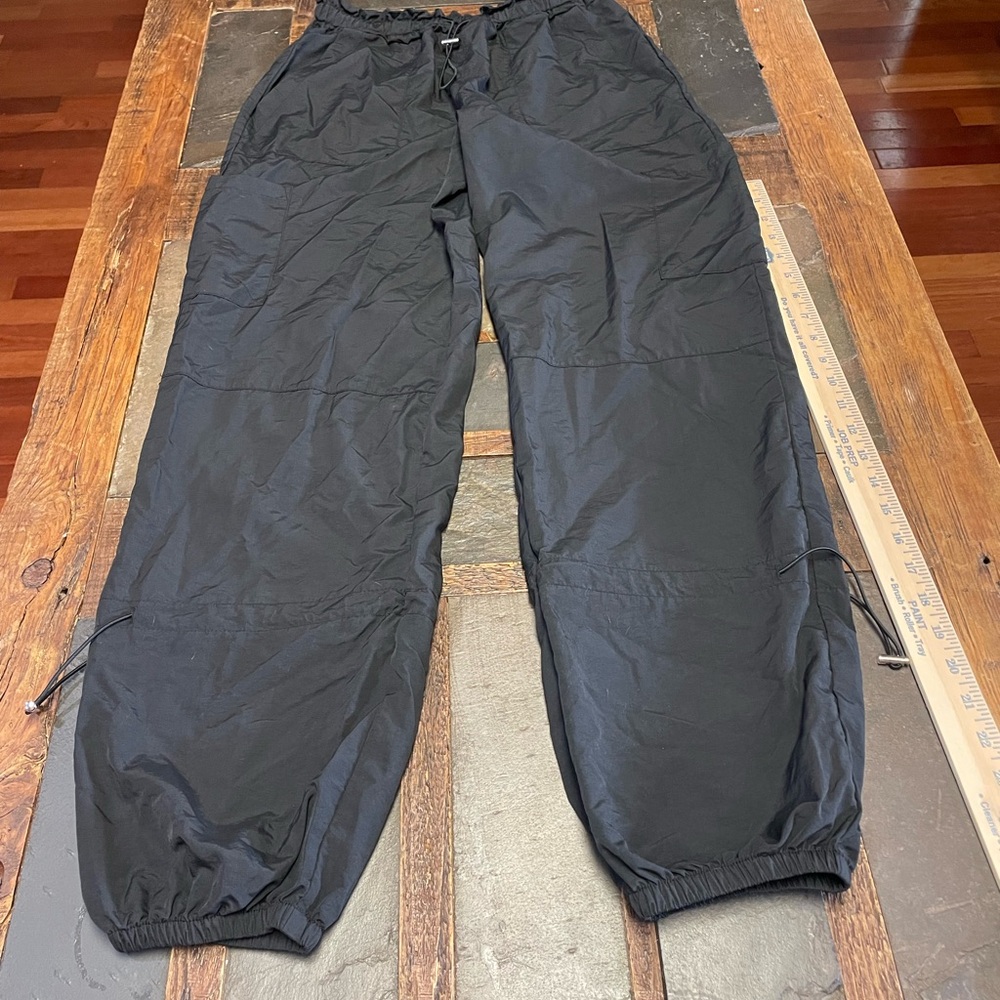 Women’s Black Drawstring baggy Cargo Track Pants